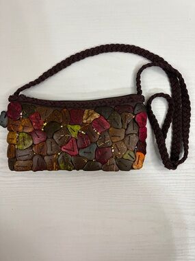 Vintage Shell Coconut Clutch Crossbody Bag Boho Beaded Mosaic Purse